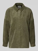 Koszule damskie - Bluzka sztruksowa o luźnym kroju z kieszeniami na piersi model ‘JANINE-RAI’ - miniaturka - grafika 1