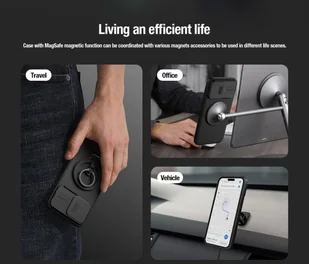 Etui Nillkin CamShield Pro Magnetic Case Apple iPhone 15 Plus / 14 Plus czarne - Szkła hartowane na telefon - miniaturka - grafika 9