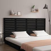 Inne meble do sypialni - Wezgłowie łóżka, czarne, 166x3x91,5 cm, lite drewno sosnowe Lumarko - miniaturka - grafika 1