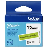 Dodatki do drukarek i skanerów - Brother BTAG-G31 taśmy do etykietowania Czarny na zielonym - miniaturka - grafika 1
