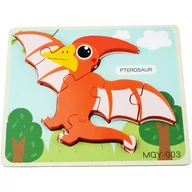 Puzzle - Drewniana kolorowa układanka puzzle dinozaury  Pterosaur - miniaturka - grafika 1