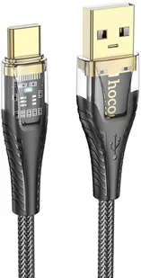 Kabel USB A do USB C Hoco 2,4A 1,2 m U121 czarny transparentny - Kable USB - miniaturka - grafika 1
