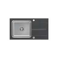 Zlewozmywaki - Quadron FUS_R7843CZ Michael 111 Fusion black dotted - czarny - granitowy - wpuszczany - ociekacz - miniaturka - grafika 1