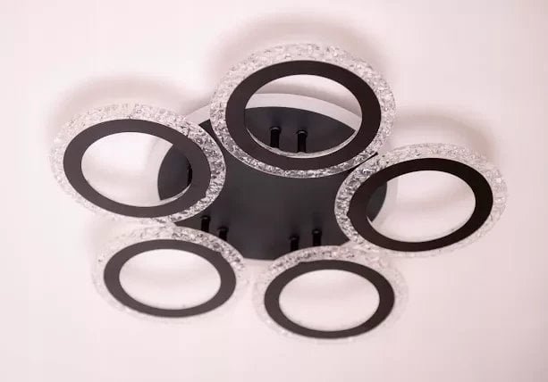 Żyrandol Kryształowy RGB Lampa Sufitowa Kryształowa Plafon Glamour Pilot