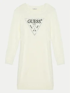 Guess Sukienka dzianinowa J4BK11 Z3K20 Écru Regular Fit - Sukienki i spódniczki dla dziewczynek - miniaturka - grafika 1