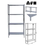Szafy i regały magazynowe - Regał metalowy ocynkowany 4 półki 145x75x30 cm 40 kg - miniaturka - grafika 1