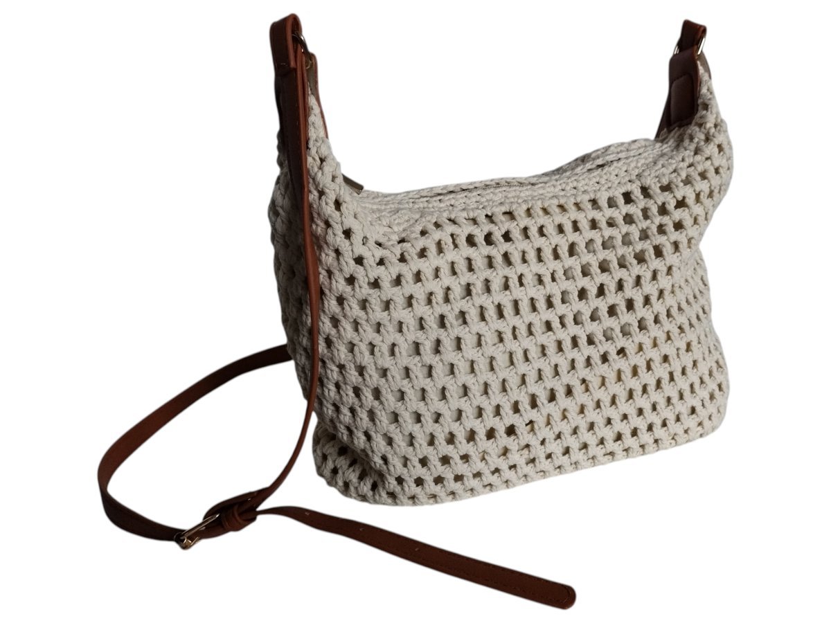 Beżowa Torebka Damska Na Lato, Modna Materiałowa Listonoszka Na Ramię