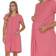 Piżamy ciążowe - Koszula do karmienia rozpinana DOCTOR NAP 9445 coral L - miniaturka - grafika 1