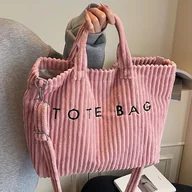 Torebki damskie - TEMU Perfekcyjna Lily Damska Torba Tote - Miękki Korduroi, Elegancka Torebka na Co Dzień i Na Formalne Okazje, Idealny Prezent – Dostępna w Beżu, - miniaturka - grafika 1