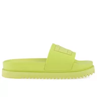 Klapki i japonki damskie - Klapki Tommy Jeans Elevated Flatform EN0EN02110-MSA - zielone - miniaturka - grafika 1