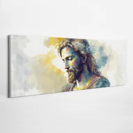 Ikony i obrazy sakralne - Jezus Malowidło Modlitwa - obraz polycanvas, 125x50 - miniaturka - grafika 1