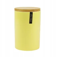 Pojemniki kuchenne - Pojemnik Napoli Porcelanowy Żołty Drewniana Pokrywka 14,5X9,5 Cm - miniaturka - grafika 1