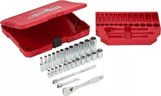 Milwaukee Set of heads with ratchet 3/8 32 pcs. Milwaukee