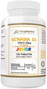 ALTO PHARMA Witamina D3 800IU Dla Dzieci 120 Tabletek do ssania Pomarańcz - Witaminy i minerały - miniaturka - grafika 1