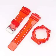 Akcesoria do smartwatchy - 2W1 opaska pasek + etui BEZEL do Casio G-SHOCK GA-100 GA-110 GD-100 G-8900 czerwony transparentny - miniaturka - grafika 1
