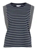 Koszulki i topy damskie - Vila Top "Veriana" w kolorze granatowo-białym - miniaturka - grafika 1