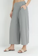 Spodnie damskie - Miętowe Bawełniane Spodnie Kuloty o Długości 7/8 Anaim - miniaturka - grafika 1