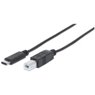 Kable - Kabel Manhattan USB-C-B M/M 1m czarny - miniaturka - grafika 1