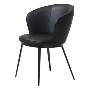 Czarne krzesło do jadalni z imitacji skóry Unique Furniture Gain Leath - Krzesła - miniaturka - grafika 1