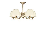 Lampy sufitowe - Złoty klasyczny żyrandol z abażurami ecru YA-S5AK - miniaturka - grafika 1