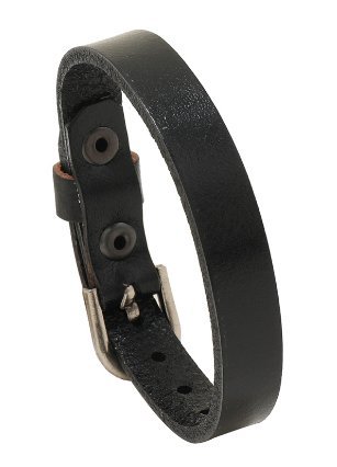 Prosta skórzana bransoletka w stylu punk z metalowym zapięciem Czarny