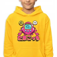 Bluzy dla dziewczynek - Bluza Dziecięca Z Kapturem Żółta Różowe Tamagochi Wzory -140 Cm (9-11) - miniaturka - grafika 1