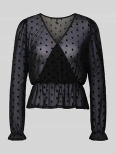 Bluzka o kroju slim fit z półprzezroczystego materiału model ‘JULIET’ - Bluzki damskie - miniaturka - grafika 1