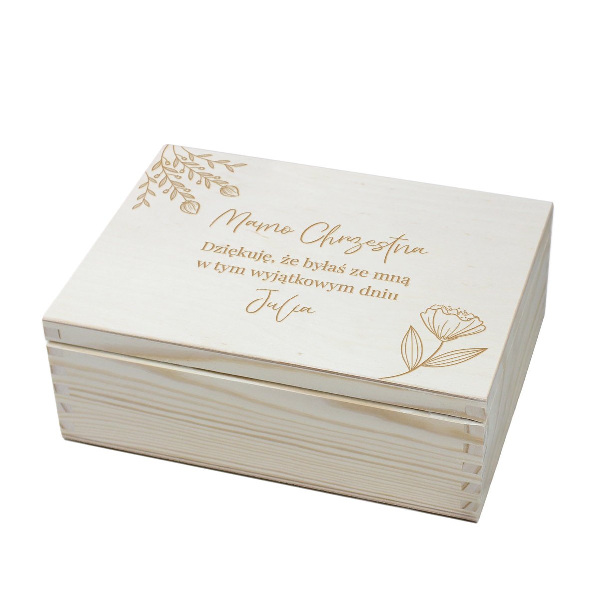 Podziękowanie dla chrzestnej Pudełko na herbatę z grawerem Herbaciarka