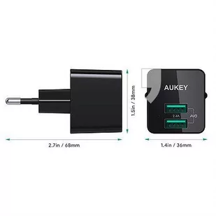 Ładowarka sieciowa AUKEY PA-U32 (USB; kolor czarny) - Ładowarki do telefonów - miniaturka - grafika 1