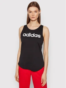 adidas Top Essentials Logo GL0566 Czarny Regular Fit - Koszulki i topy damskie - miniaturka - grafika 1