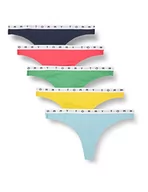 Majtki damskie - Tommy Hilfiger Stringi damskie, Skyln/Lsr Pnk/Twlt/Cst Grn/Str, XL - miniaturka - grafika 1
