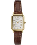 Paski - Timex Zegarek Damski Trend 21 mm, Brązowy Skórzany Pasek, Biała Tarcza, Złota Obudowa TW2Y00900 - miniaturka - grafika 1