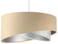 Lampy sufitowe - Beżowa welurowa lampa wisząca z wzorem W0-L50 - miniaturka - grafika 1