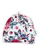 Czapki damskie - Niemowlęca czapka turban kwiatki biały Nicol,r.62 - miniaturka - grafika 1