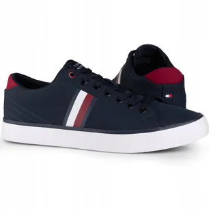 Buty trampki Tommy Hilfiger Vulc Low Stripes Mesh FM0FM04946 Desert Sky - Buty sportowe męskie - miniaturka - grafika 1