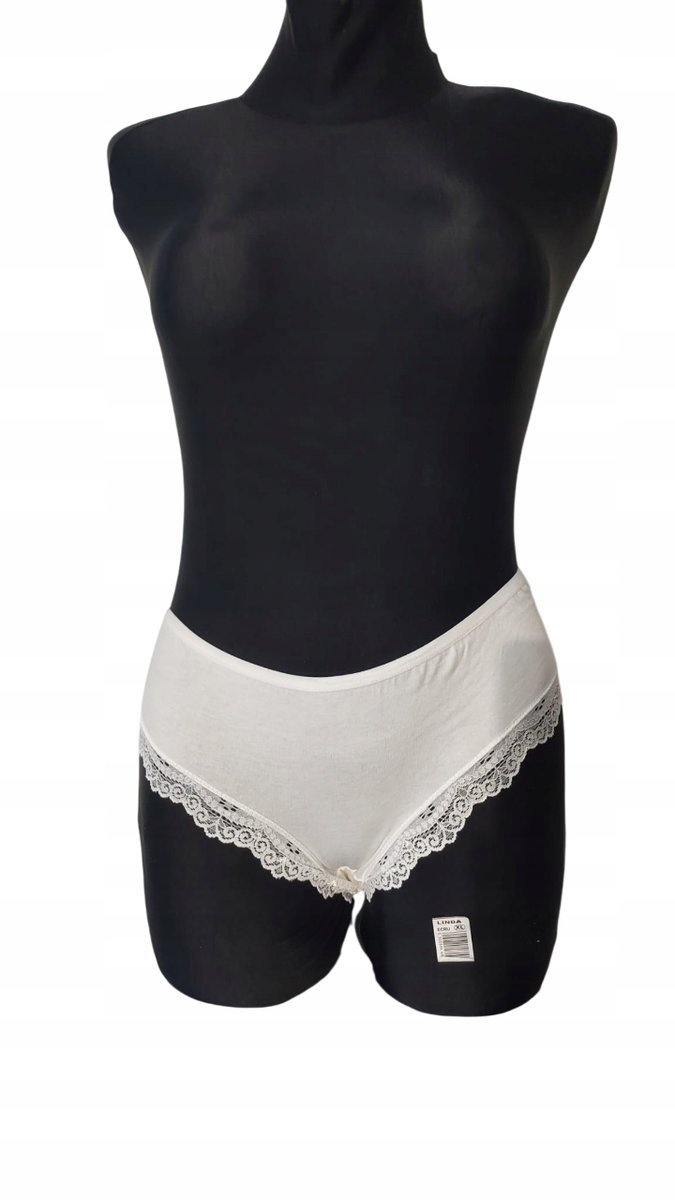 LINDA BIAŁE MAJTKI BIKINI KORONKA 3 SZT. XL