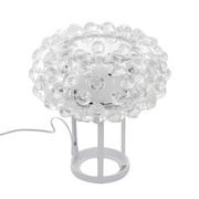 Lampy stojące - Italux Biurkowa LAMPKA stojąca LORNA MTE2021/1 stołowa LAMPA gabinetowa z kryształkami crystal biała przezroczysta - miniaturka - grafika 1