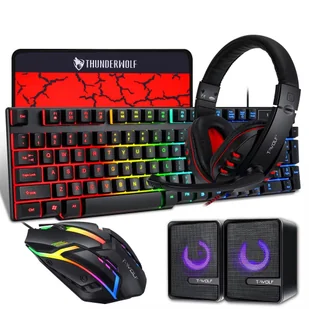 EXTRALINK GAMING SET TF850 5IN1 LED KEYBOARD+MOUSE+PAD+HEADSET+SPEAKERS - Myszki - miniaturka - grafika 1