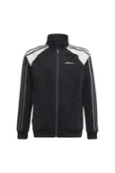 Bluzy dla dziewczynek - Bluza dziecięca Adidas Track czarna rozsuwana-128 - miniaturka - grafika 1