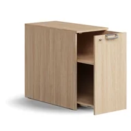 Szafki biurowe - Zamykana szafka boczna QBUS, prawa z uchwytem, 740x400x800 mm, dąb - miniaturka - grafika 1