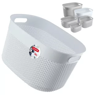 Koszyk prostokątny 18L Curver Filo Recycled, biały - Pojemniki biurowe - miniaturka - grafika 1