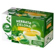 Herbata - Carrefour Classic Herbata zielona o smaku cytrynowym 40 g (20 x 2 g) - miniaturka - grafika 1