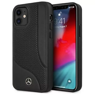 Mercedes MEHCP12SCDOBK iPhone 12 mini 5,4" czarny/black hardcase Leather Perforated Area - Etui i futerały do telefonów - miniaturka - grafika 1