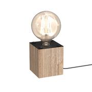 Lampy stojące - Luminex Soder 785 lampa stołowa lampka 1x60W E27 czarna/drewniana - miniaturka - grafika 1