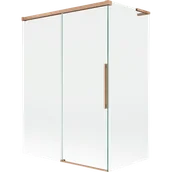 Parawany nawannowe - Mexen Rox L parawan nawannowy 2-skrzydłowy rozsuwany 120 + 70 x 150 cm, transparent, miedź szczotkowana - 8C9L-120-070-65-00 - miniaturka - grafika 1