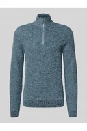 Swetry męskie - Sweter z dzianiny o kroju slim fit z zamkiem błyskawicznym model Darik - Blend - miniaturka - grafika 1