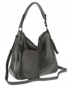 Torebki damskie - Torebka Damska Shopper Listonoszka Torba modna na Ramię worek 5026 Szara - miniaturka - grafika 1