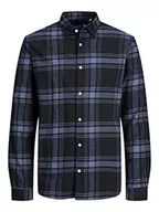 Koszule męskie - JACK & JONES PLUS Męska koszula w kratkę Jorjoshua Ls Pls, Ciemnogranatowy, 3XL - miniaturka - grafika 1