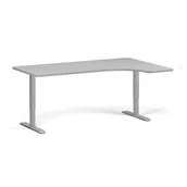 Biurka - Stół z regulacją wysokości, 1 silnik, 745 - 1235 mm, lewy/prawy, blat 1800 x 1200 mm, podstawa szara, szary - miniaturka - grafika 1