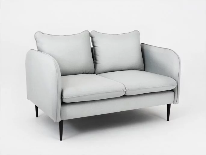 Sofa 2-osobowa INSTIT POSH BLACK, szara, 90x145x89 cm